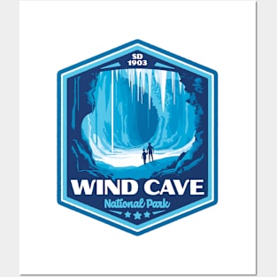 Wind Cave National Park Vintage WPA Style Outdoor Badge Posters and Art